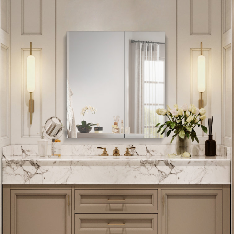 Latitude Run® Neidhart Recessed or Surface Mount Frameless 2 Doors